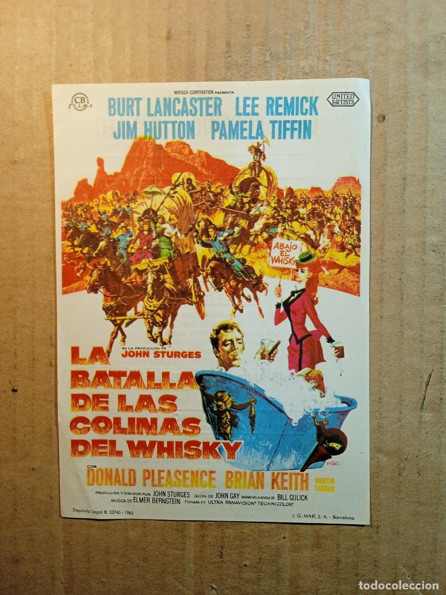  Flyers Publicitaires de films Anciens: FOLLETO DE MANO CON PUBLICIDAD LA BATALLA DE LAS COLINAS DEL WHISKY