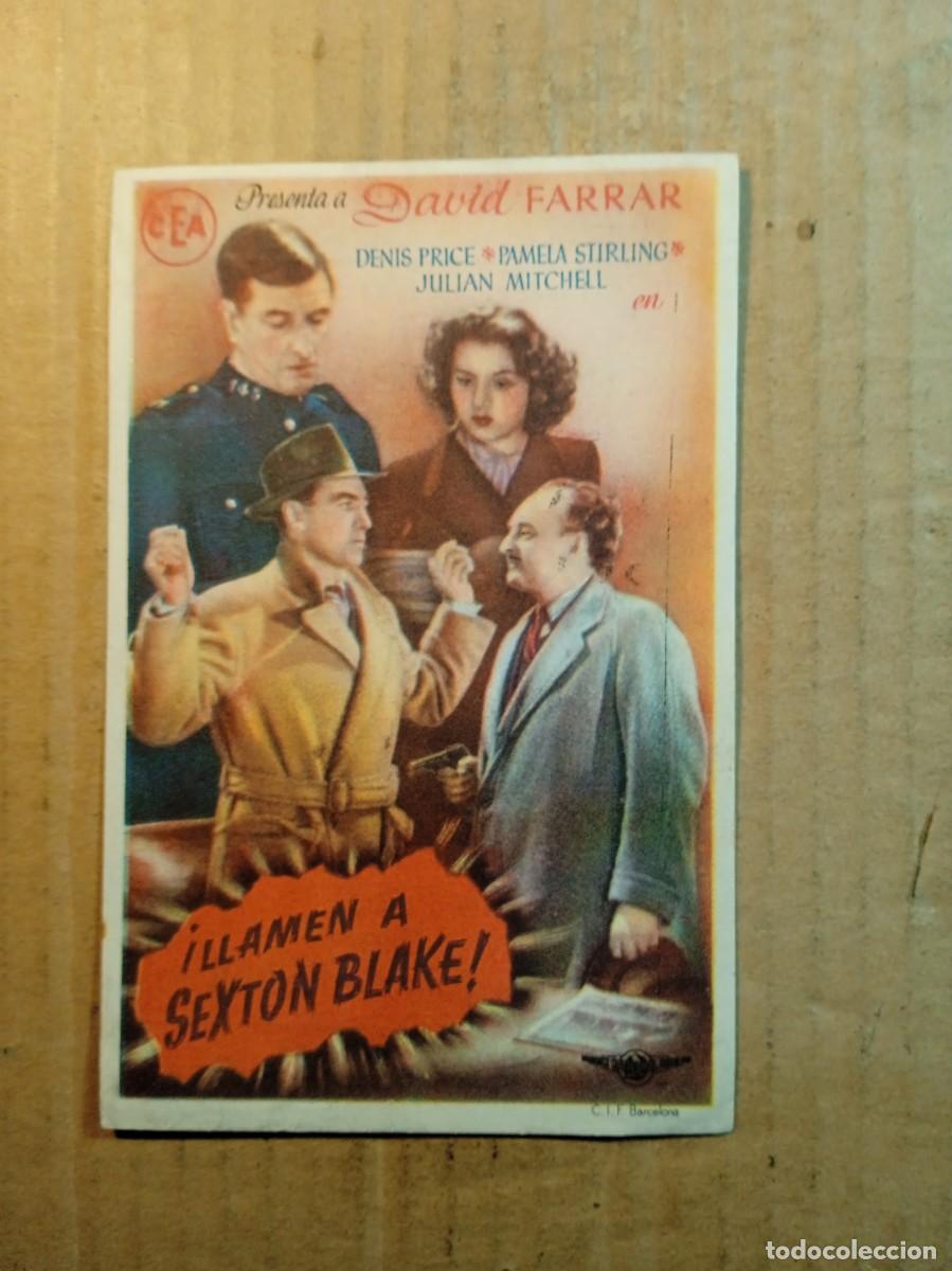 Folhetos de m&atilde;o de filmes antigos de cinema: FOLLETO DE MANO CON PUBLICIDAD LLAMEN A SEXTON BLAKE