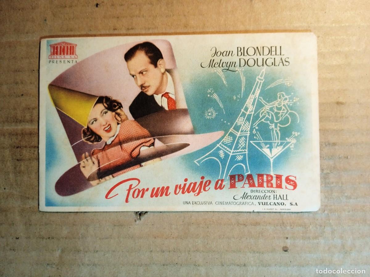 Kino: FOLLETO DE MANO CON PUBLICIDAD POR UN VIAJE A PARIS