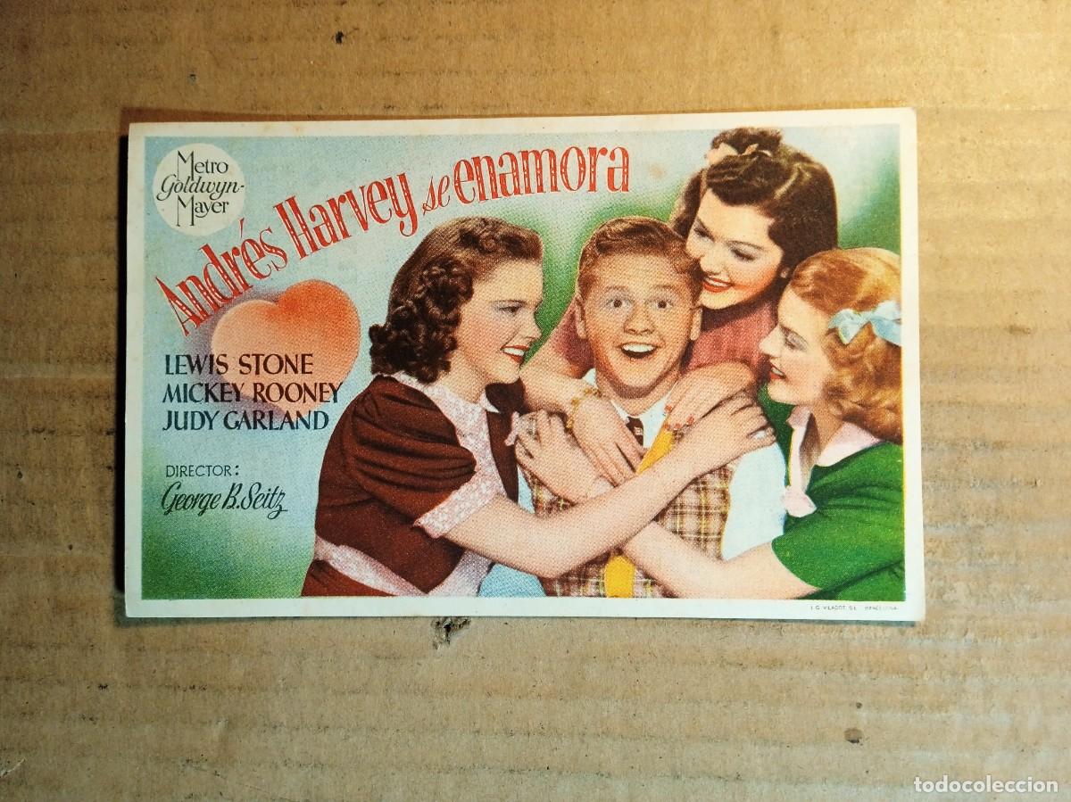 Folhetos de m&atilde;o de filmes antigos de cinema: FOLLETO DE MANO CON PUBLICIDAD ANDRES HARVEY SE ENAMORA