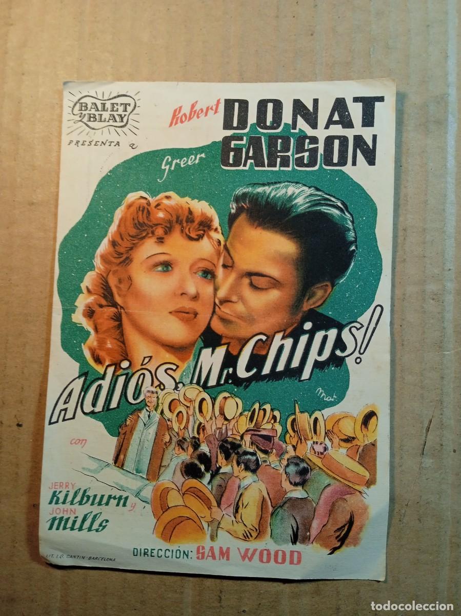  Foglietti di film di film antichi di cinema: FOLLETO DE MANO CON PUBLICIDAD ADIOS MR. CHIPS