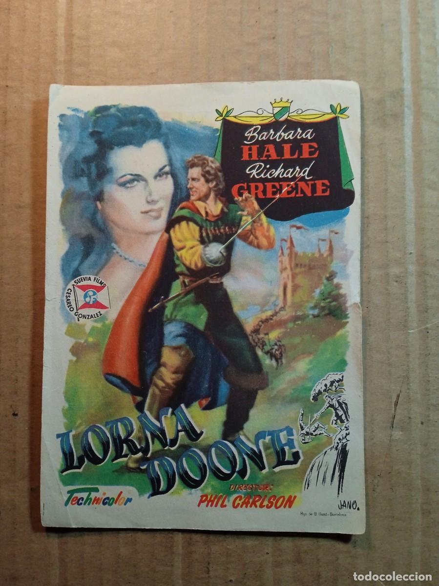 Cine: FOLLETO DE MANO CON PUBLICIDAD LORNA DOONE