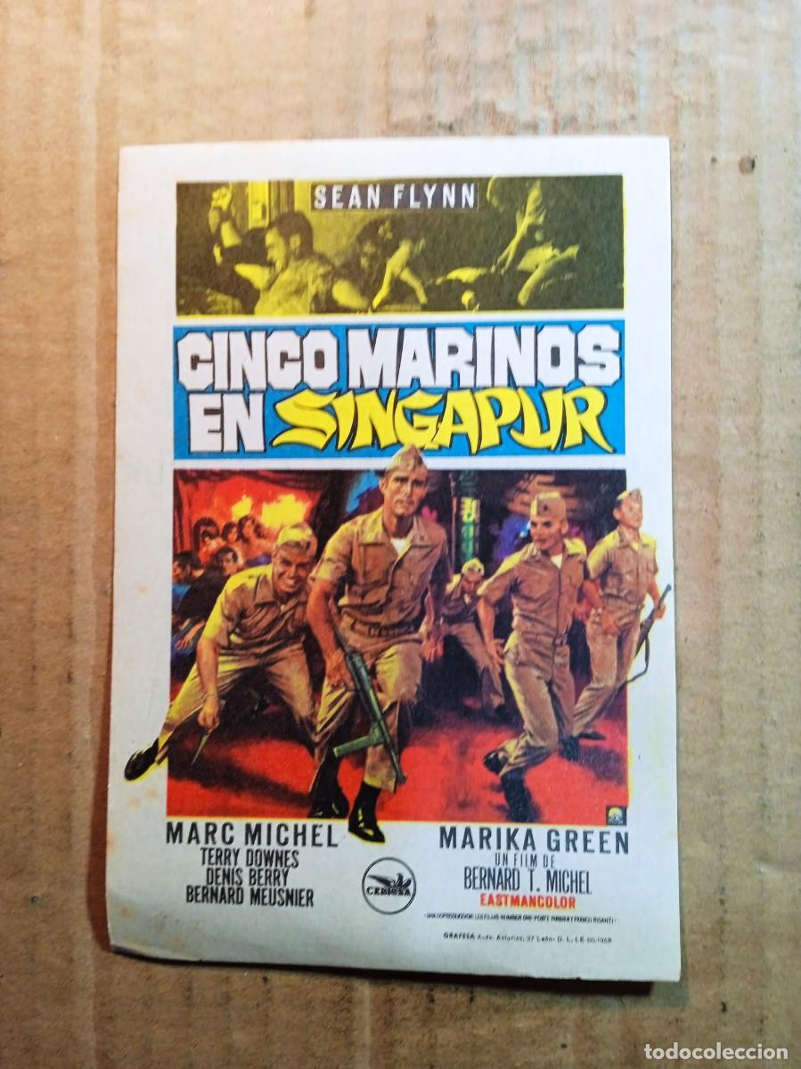 Kino: FOLLETO DE MANO CON PUBLICIDAD CINCO MARINOS EN SINGAPUR