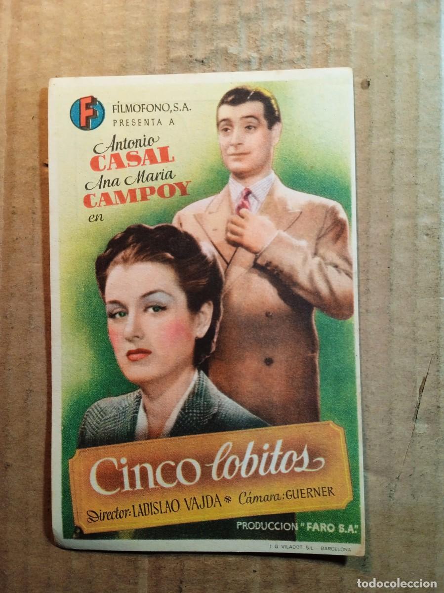  Flyers Publicitaires de films Anciens: FOLLETO DE MANO CON PUBLICIDAD CINCO LOBITOS