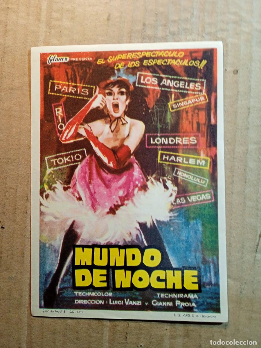 Cinema: FOLLETO DE MANO CON PUBLICIDAD EL MUNDO DE NOCHE