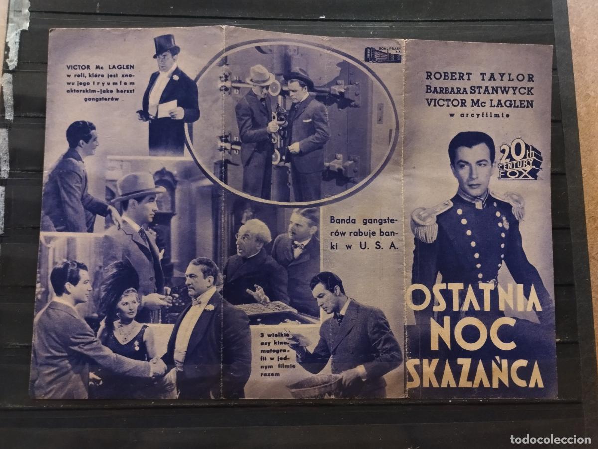 Cine: FAC PROGRAMA DE CINE POLACO. &rdquo;OSTATNIA NOC SKZANCA&rdquo;. CON ROBERT TAYLOR Y BARBARA STANWYCK.