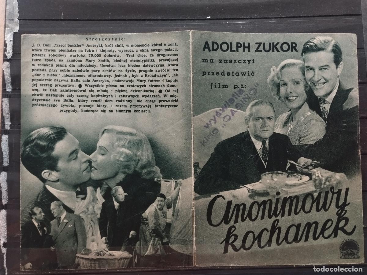 Kino: FAC PROGRAMA DE CINE POLACO. &rdquo;ANONIMOWY KOCHANEK&rdquo;. CON JEAN ARTHUR Y EDWARD ARNOLD