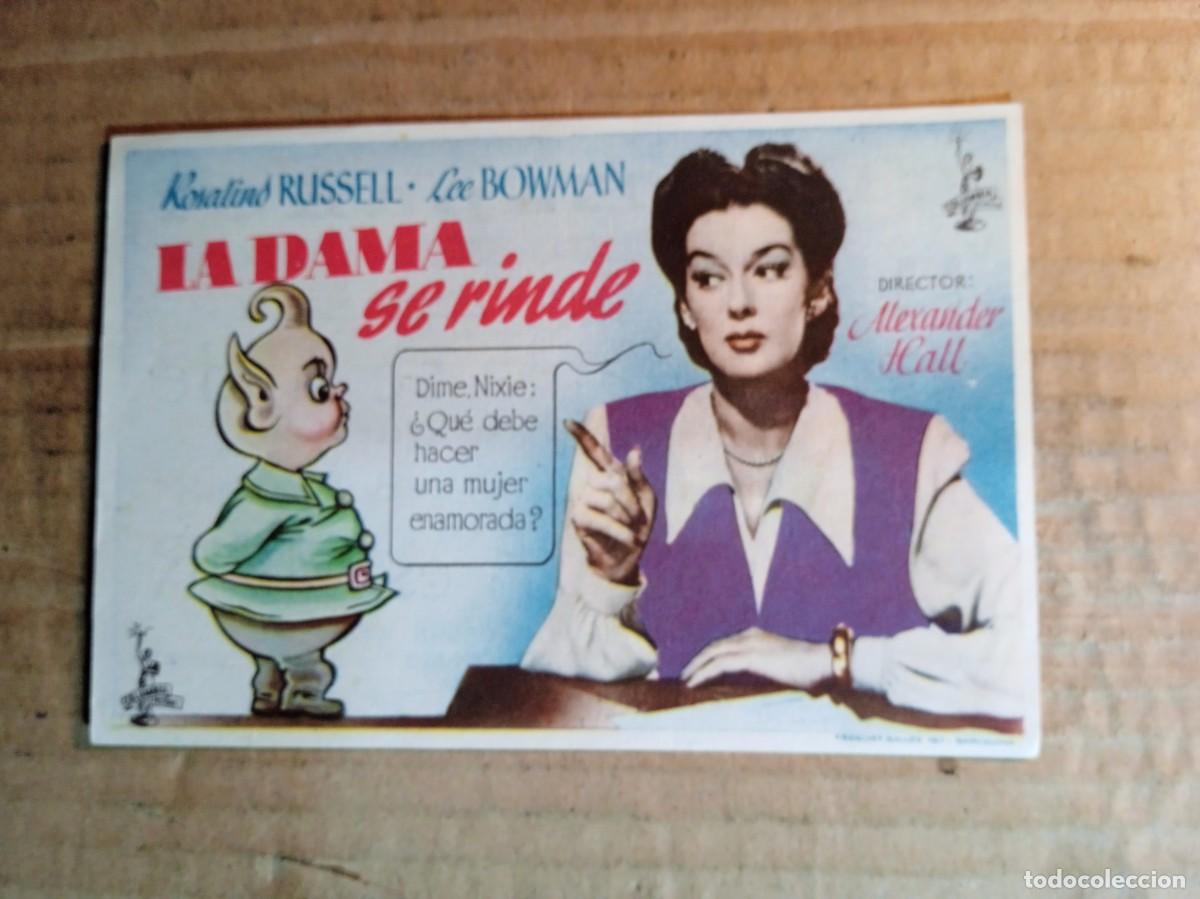 Cine: FOLLETO DE MANO CON PUBLICIDAD LA DAMA SE RINDE
