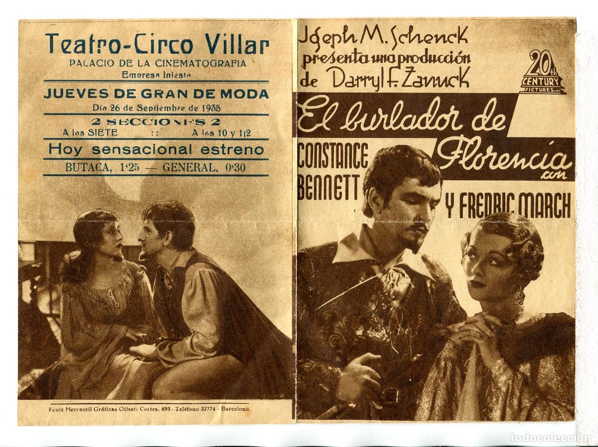 Cine: EL BURLADOR DE FLORENCIA, con Constance Bennett.