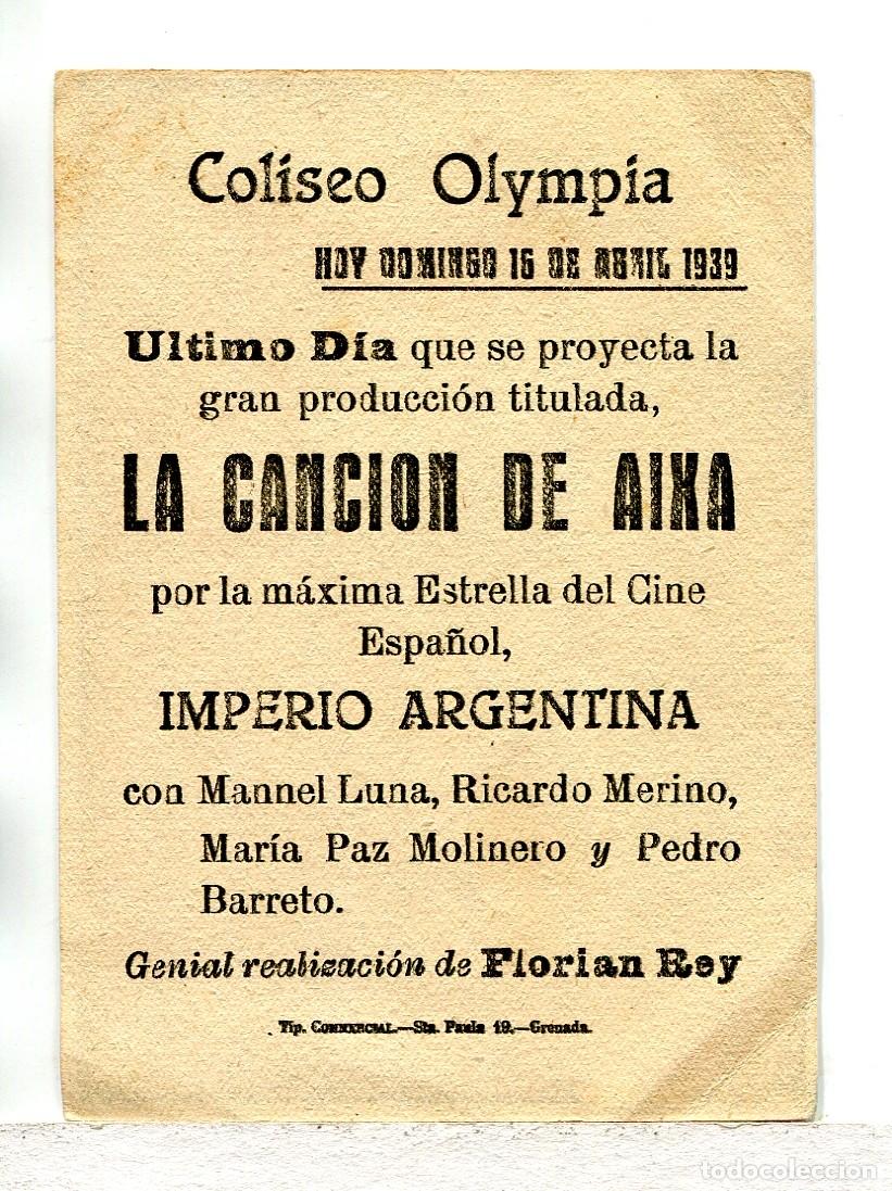 Cine: LA CANCI&Oacute;N DE AIXA, con Imperio Argentina. - Foto 2