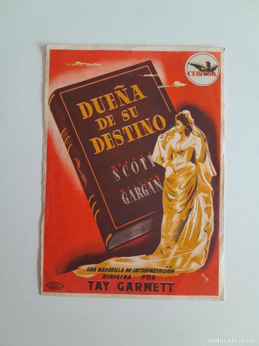 Cine: PROGRAMA DE CINE DUE&Ntilde;A DE SU DESTINO (CAPITOL, 1941)