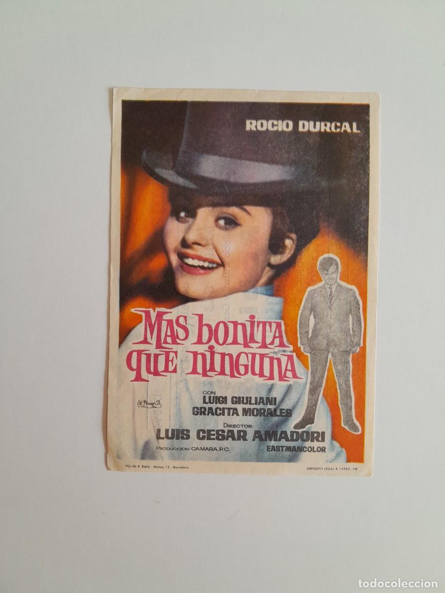 Cine: PROGRAMA DE CINE M&Aacute;S BONITA QUE NINGUNA, ROC&Iacute;O D&Uacute;RCAL (CINEMA REGINA, 1966)