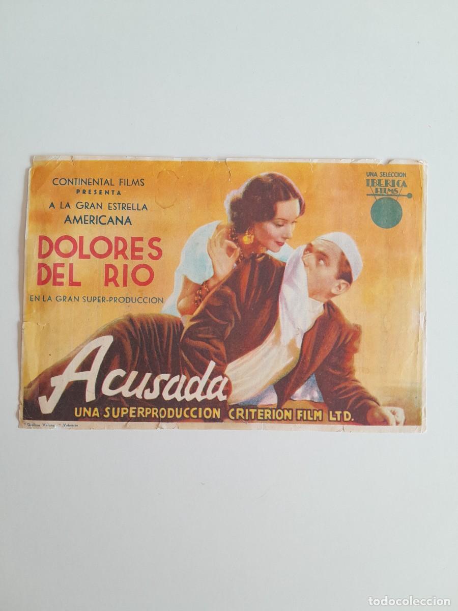 Cine: PROGRAMA DE CINE ACUSADA (TEATRO CINE ALEGR&Iacute;A, 1942)