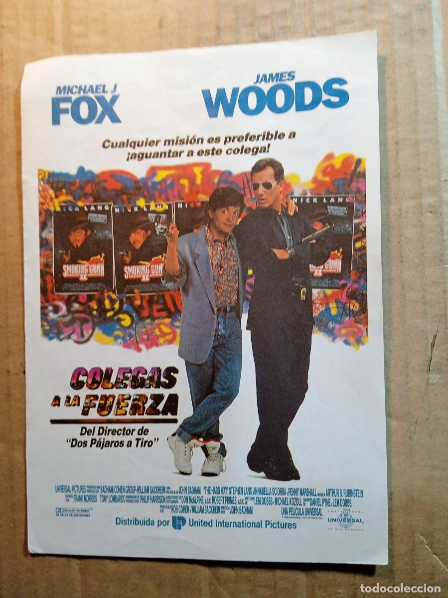 Folhetos de m&atilde;o de filmes antigos de cinema: FOLLETO DE MANO CON PUBLICIDAD COLEGAS A LA FUERZA