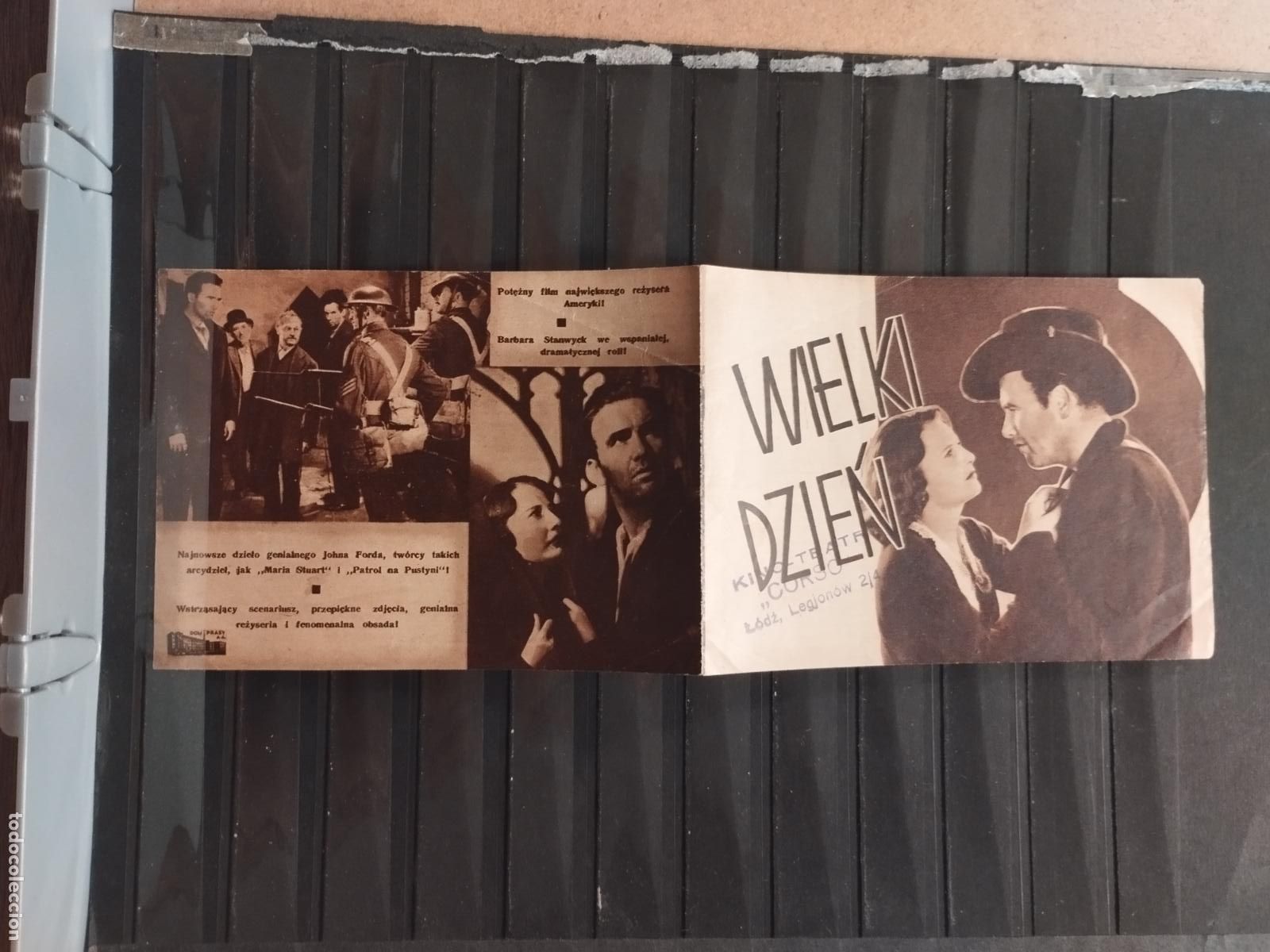 Cine: FAC PROGRAMA DOBLE DE CINE POLACO. &rdquo;WIELKI DZIEN&rdquo;. CON BARBARA STANWYCH. DIRIGIDA POR JOHN FORD