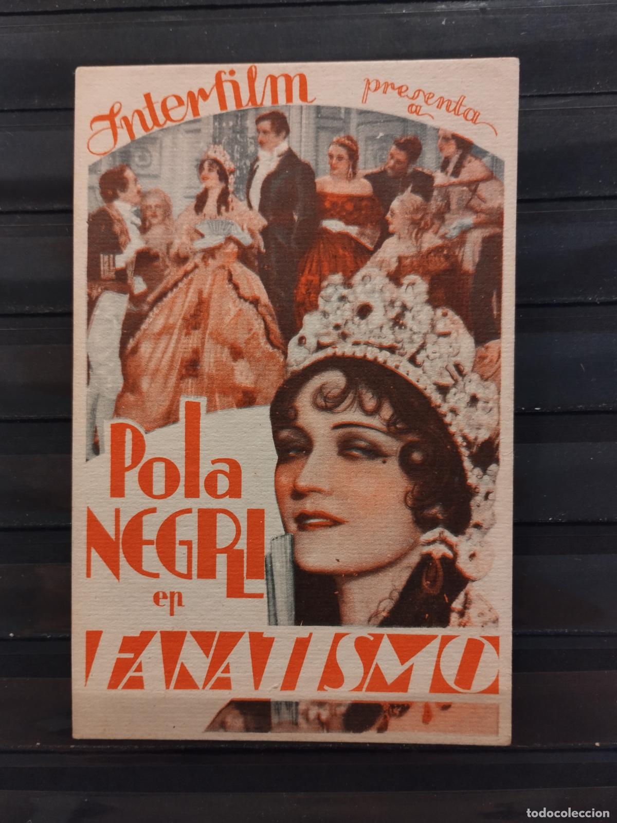 Cine: FAC PROGRAMA TIPO TARJETA. FANATISMO. CON POLA NEGRI. PERFECTA CALIDAD
