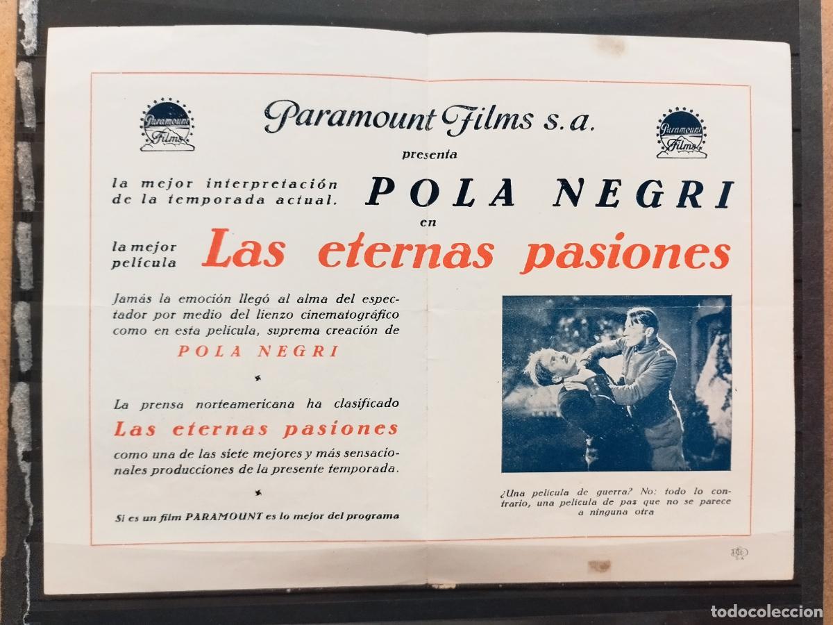 Cine: FAC PROGRAMA DOBLE. LAS ETERNAS PASIONES. CON POLA NEGRI. DOBLEZ CENTRAL - Foto 2