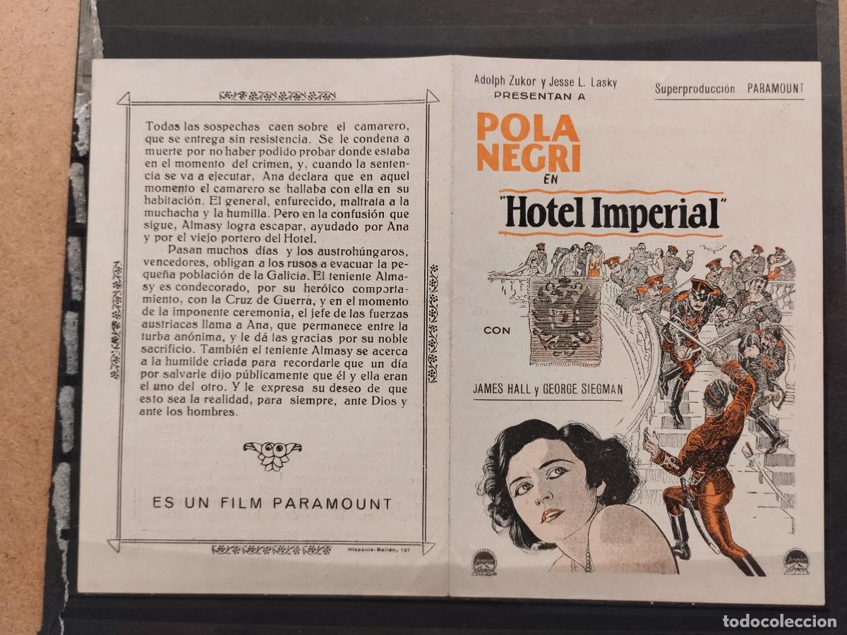 Kino: FAC PROGRAMA DOBLE. HOTEL IMPERIAL. CON POLA NEGRI. PERFECTA CALIDAD
