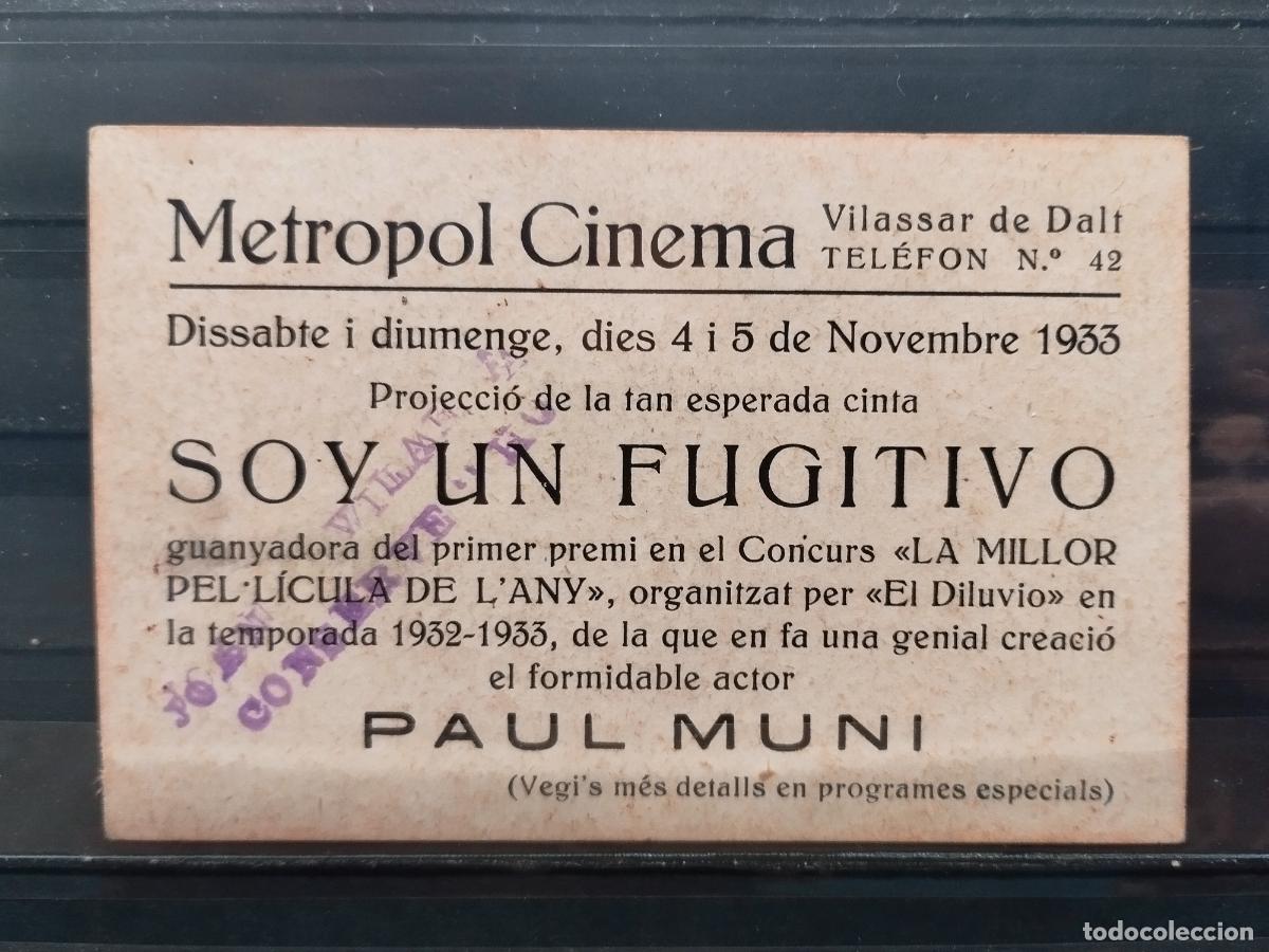 Cine: FAC PROGRAMA TIPO TARJETA. SOY UN FUGITIVO. PERFECTO. - Foto 2
