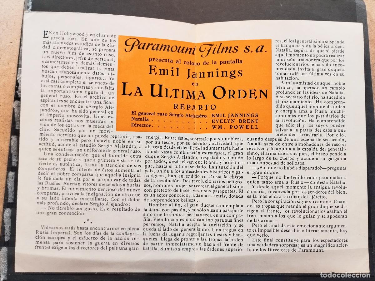 Cine: FAC PROGRAMA DOBLE. LA ULTIMA ORDEN. BUENA CALIDAD. - Foto 2
