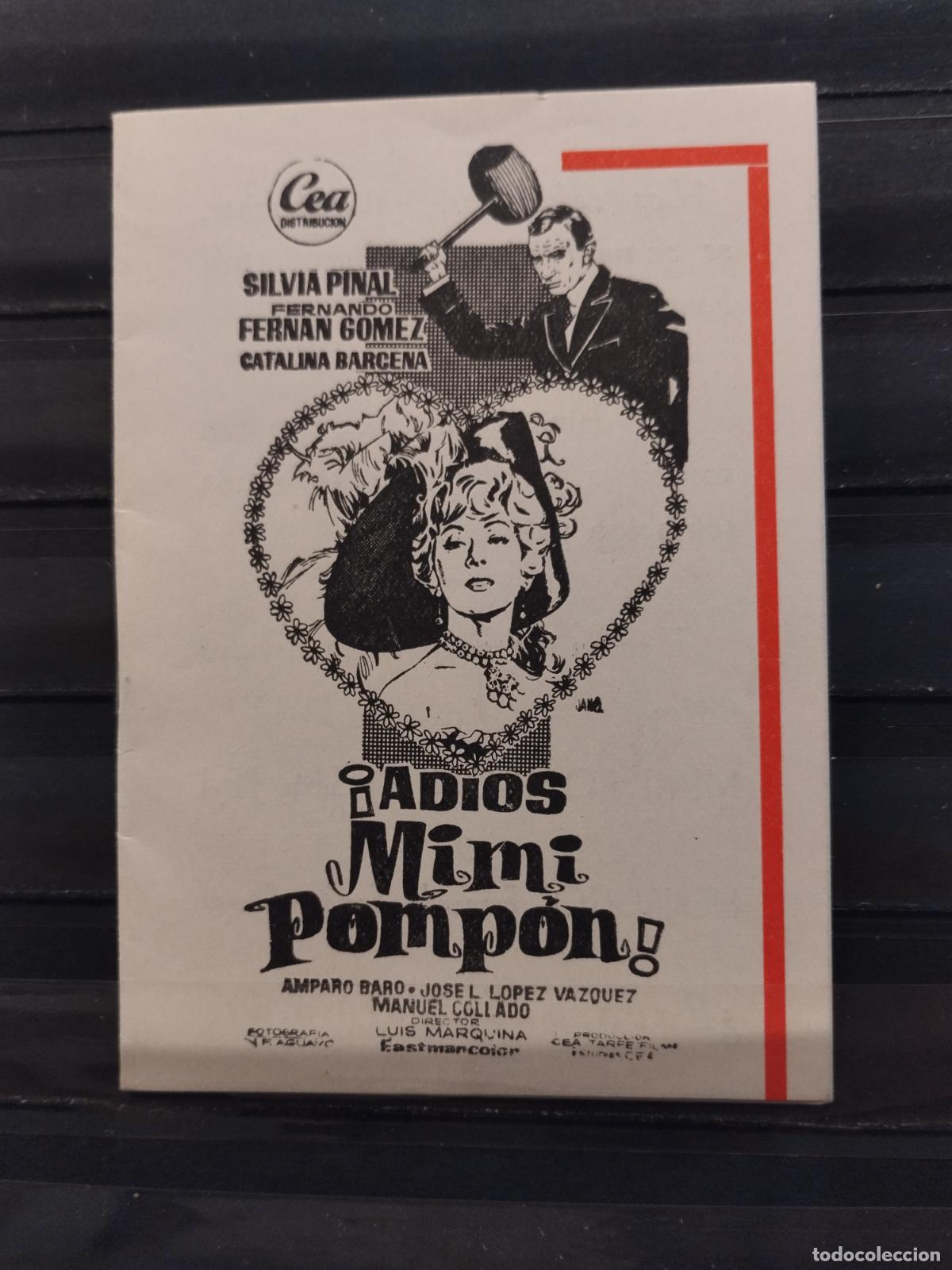 Cine: FAC PROGRAMA TIPO LIBRITO 6 HOJAS. ADIOS MIMI POMPON. PERFECTO - Foto 1