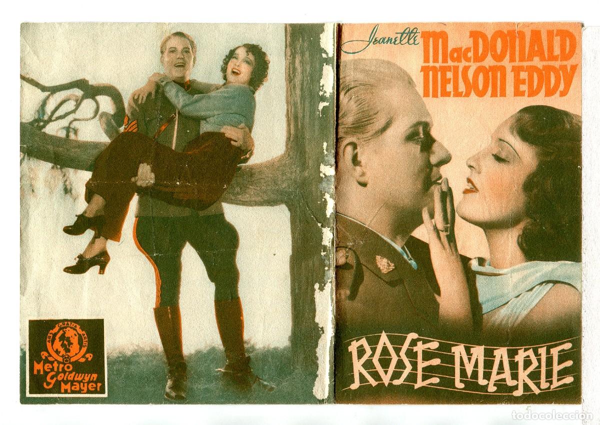 Folhetos de m&atilde;o de filmes antigos de cinema: ROSE MAR&Iacute;E, con Jeanette MacDonald