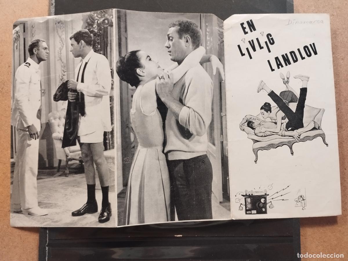 Folhetos de m&atilde;o de filmes antigos de cinema: FAC PROGRAMA DE CINE DANES. TRIPTICO. &rdquo;EN LIVLING LANDLOV&rdquo;. CON STEVE McQUEEN.