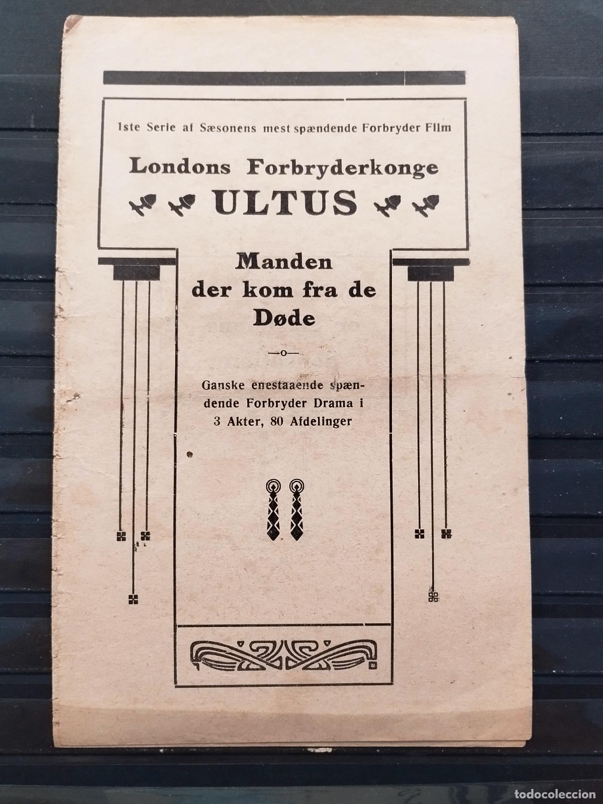 Cine: FAC PROGRAMA DE CINE DANES. TIPO LIBRITO 4 HOJAS. &rdquo;ULTUS&rdquo;. ALGUNAS MANCHITAS DEL TIEMPO