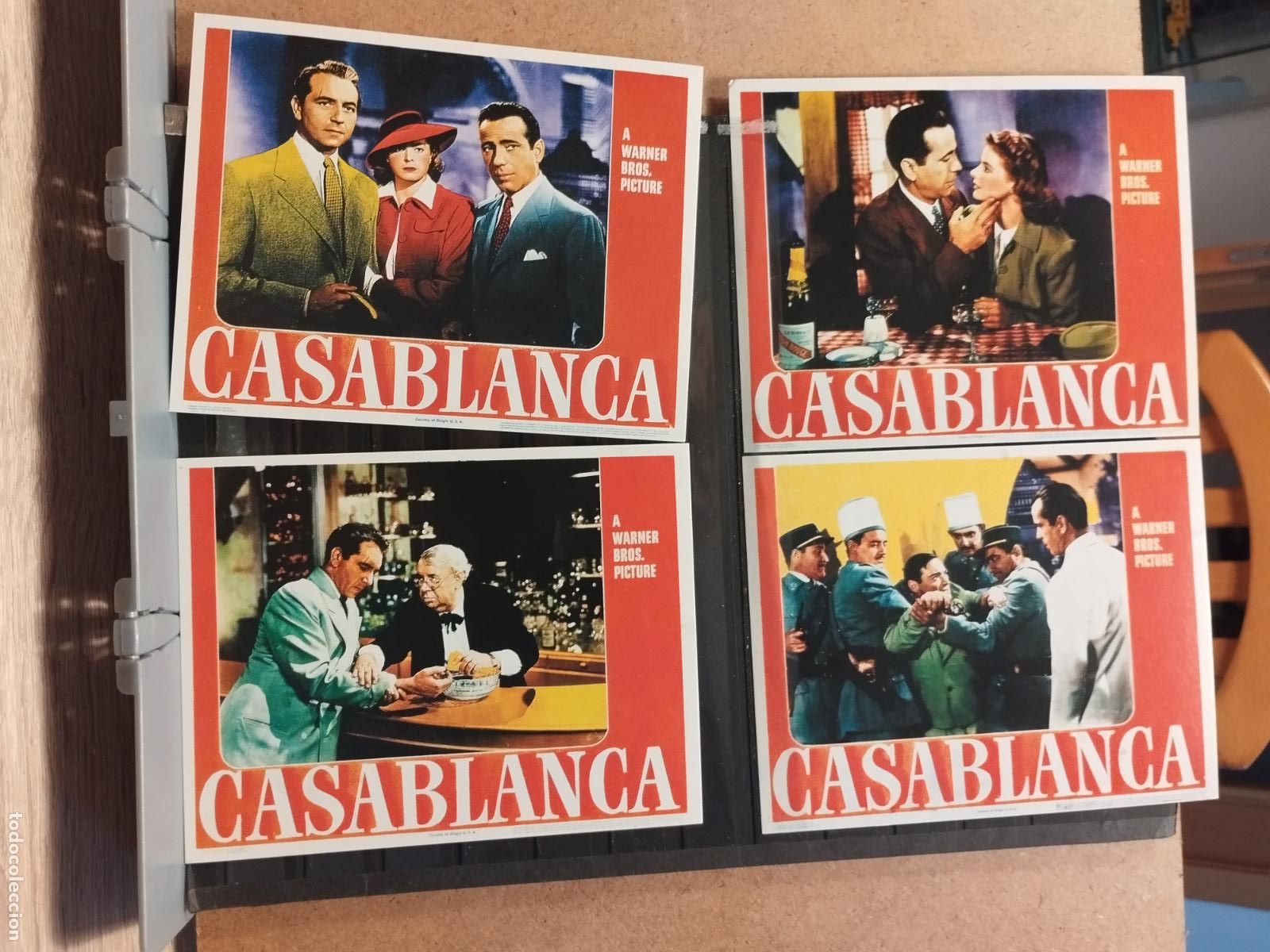 Kino: FAC CONJUNTO DE 7 CARTELERAS DIFERENTES DE &rdquo;CASABLANCA&rdquo;. TAMA&Ntilde;O POSTAL MODERNA