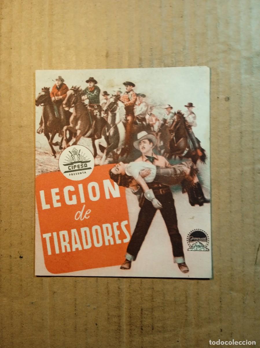 Folhetos de m&atilde;o de filmes antigos de cinema: FOLLETO DE MANO DOBLE DE LA PEL&Iacute;CULA LEGION DE TIRADORES