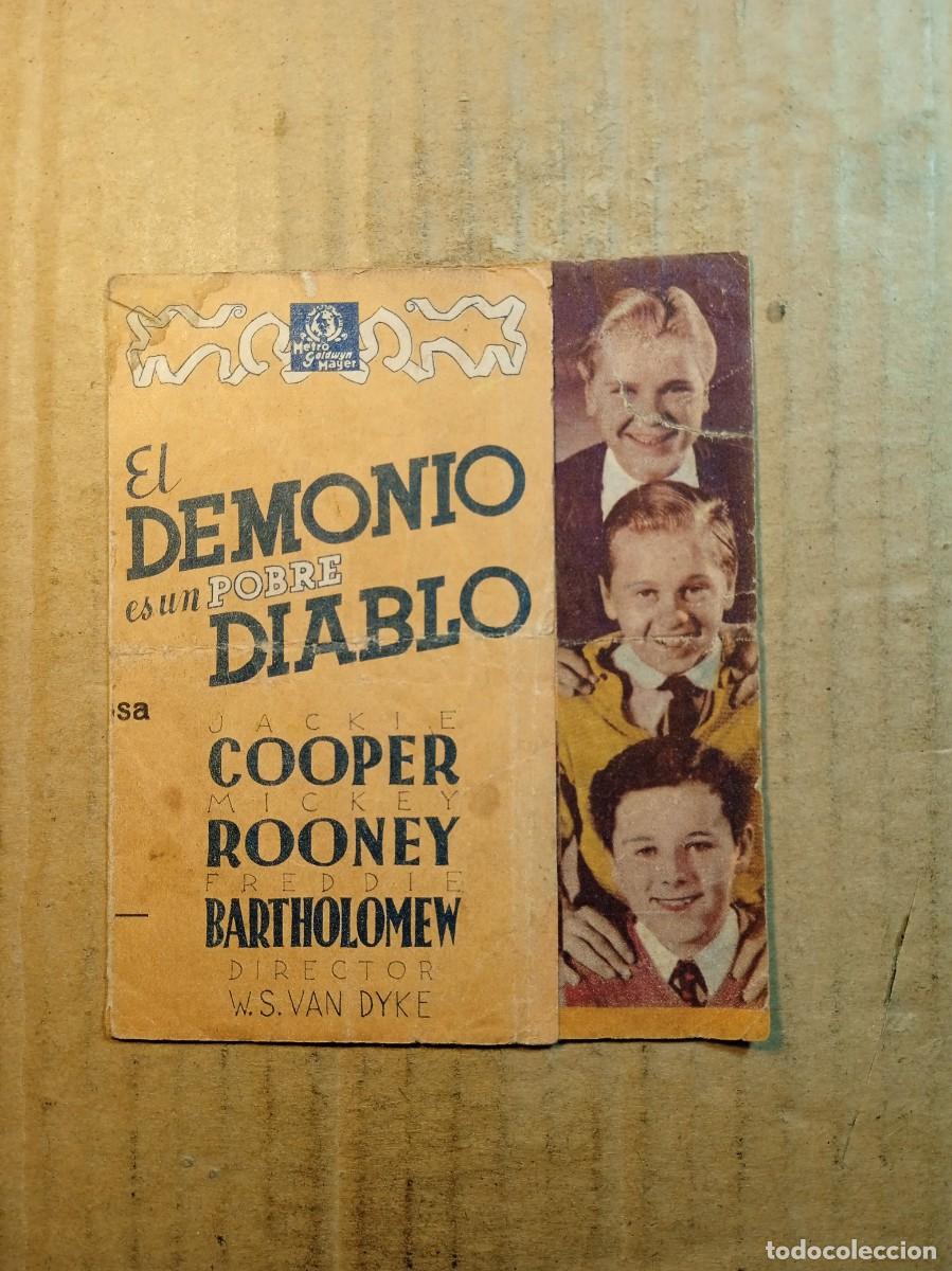 Cine: FOLLETO DE MANO DOBLE DE LA PEL&Iacute;CULA EL DEMONIO ES UN POBRE DIABLO