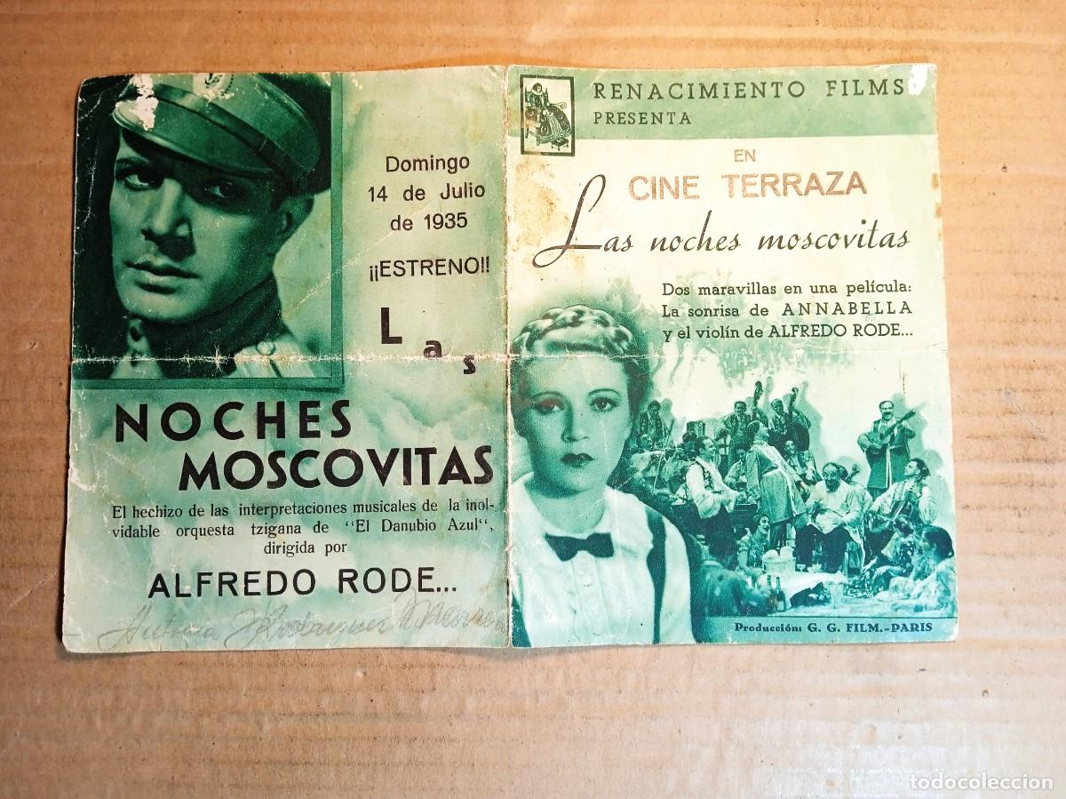 Cine: FOLLETO DE MANO DOBLE DE LA PEL&Iacute;CULA LAS NOCHES MOSCOVITAS