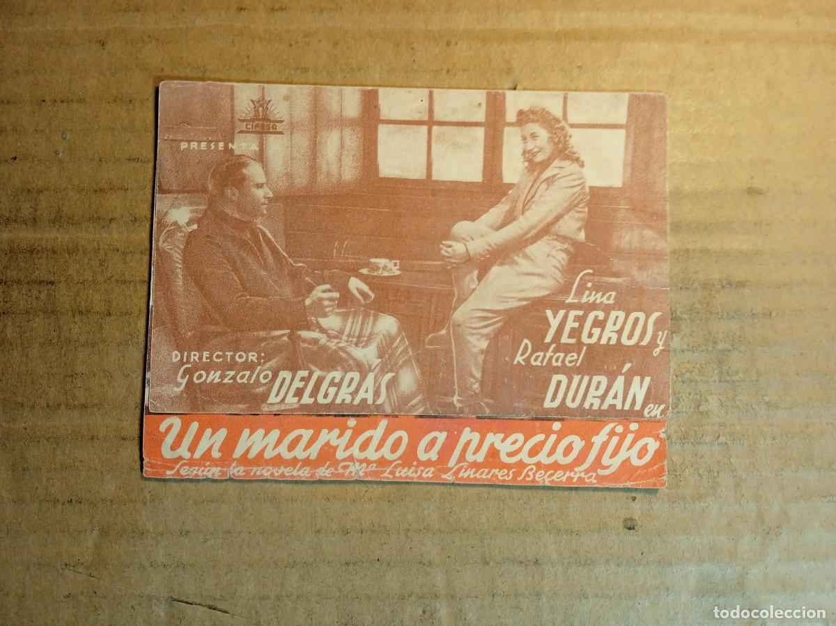  Flyers Publicitaires de films Anciens: FOLLETO DE MANO DOBLE DE LA PEL&Iacute;CULA UN MARIDO A PRECIO FIJO