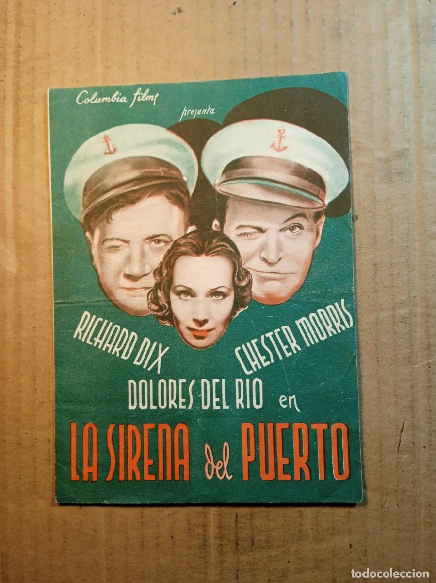 Folhetos de m&atilde;o de filmes antigos de cinema: FOLLETO DE MANO DOBLE DE LA PEL&Iacute;CULA LA SIRENA DEL PUERTO