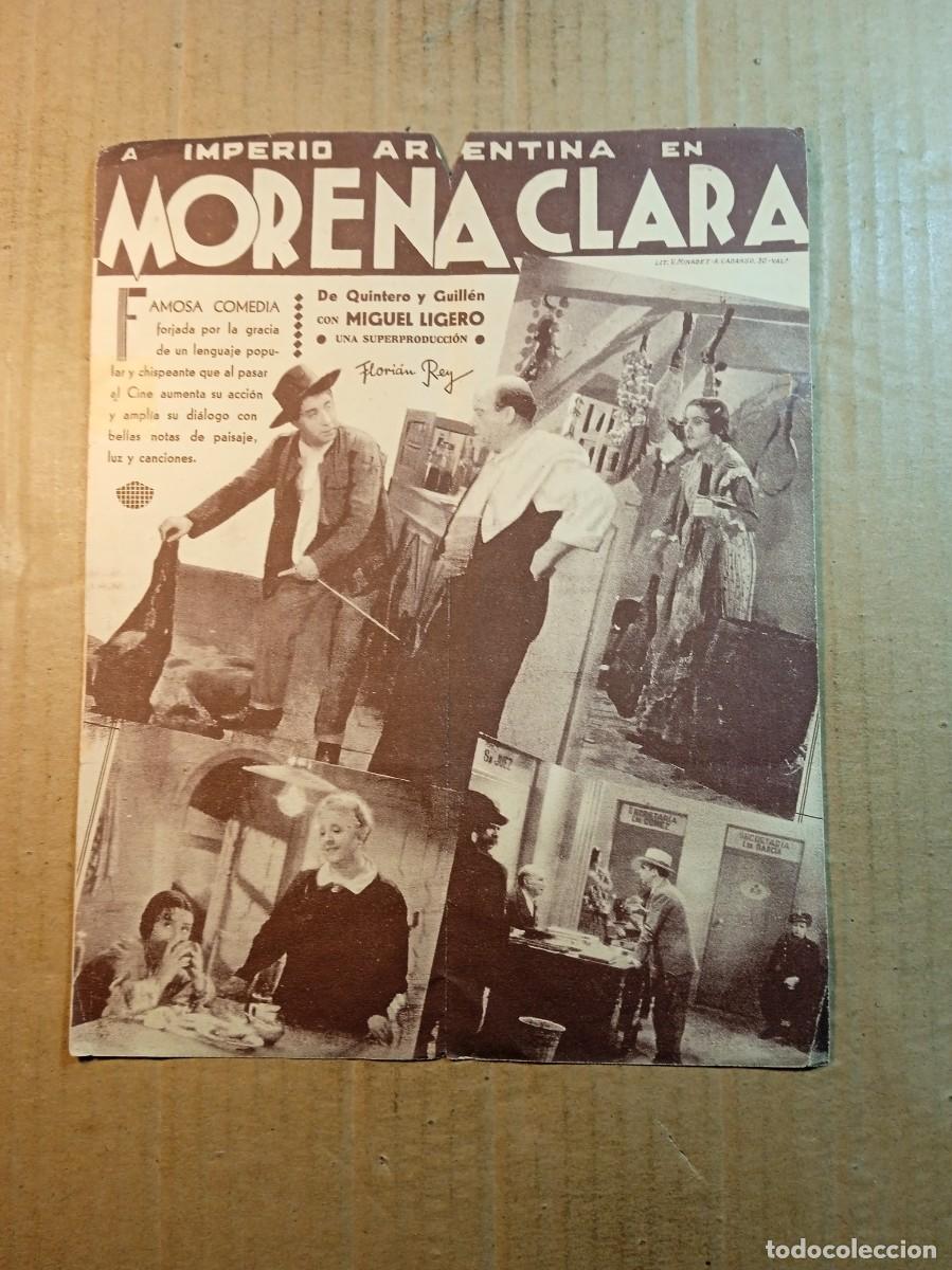  Flyers Publicitaires de films Anciens: FOLLETO DE MANO DOBLE DE LA PEL&Iacute;CULA MORENA CLARA