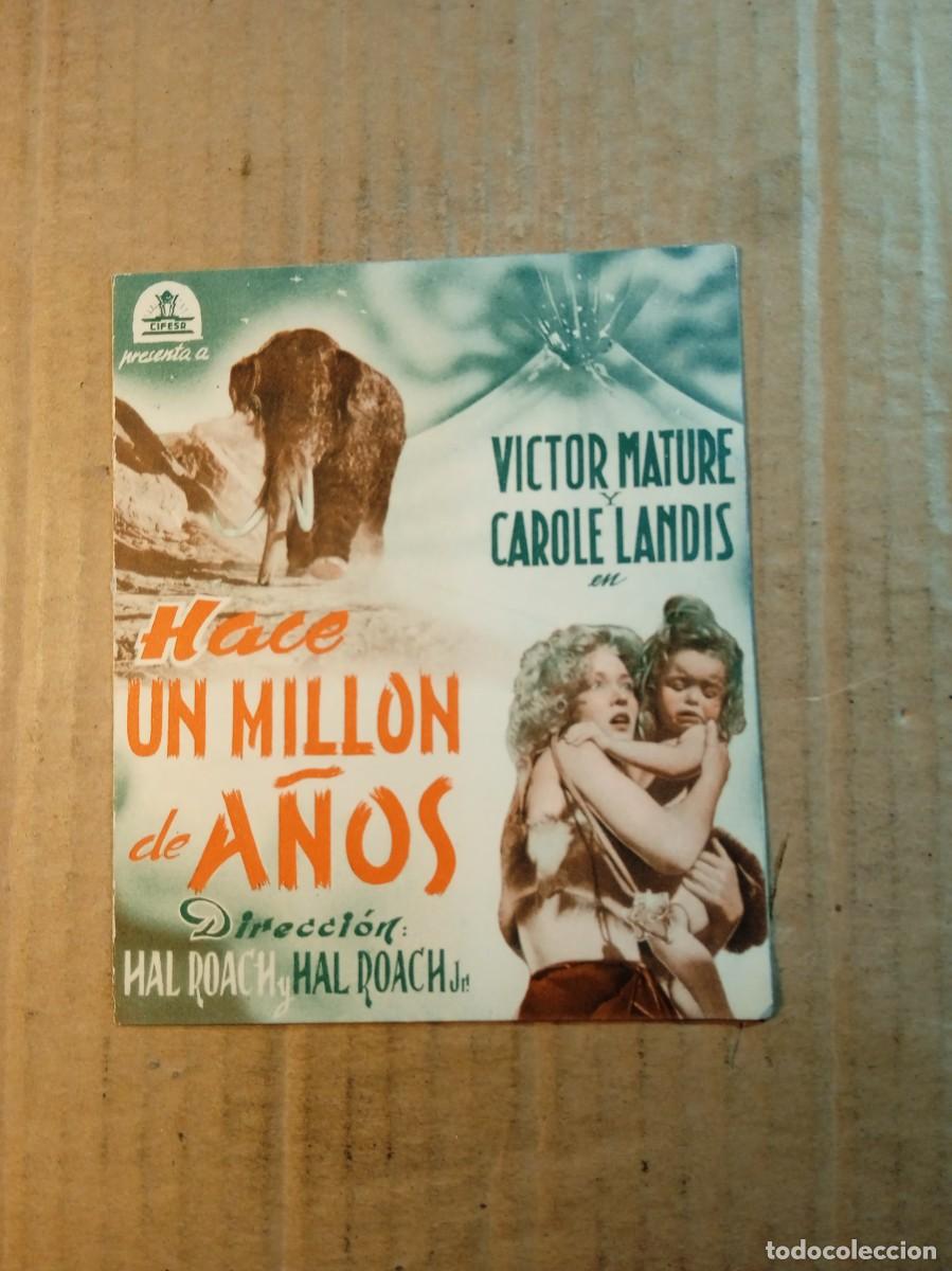 Cine: FOLLETO DE MANO DOBLE DE LA PEL&Iacute;CULA HACE UN MILL&Oacute;N DE A&Ntilde;OS