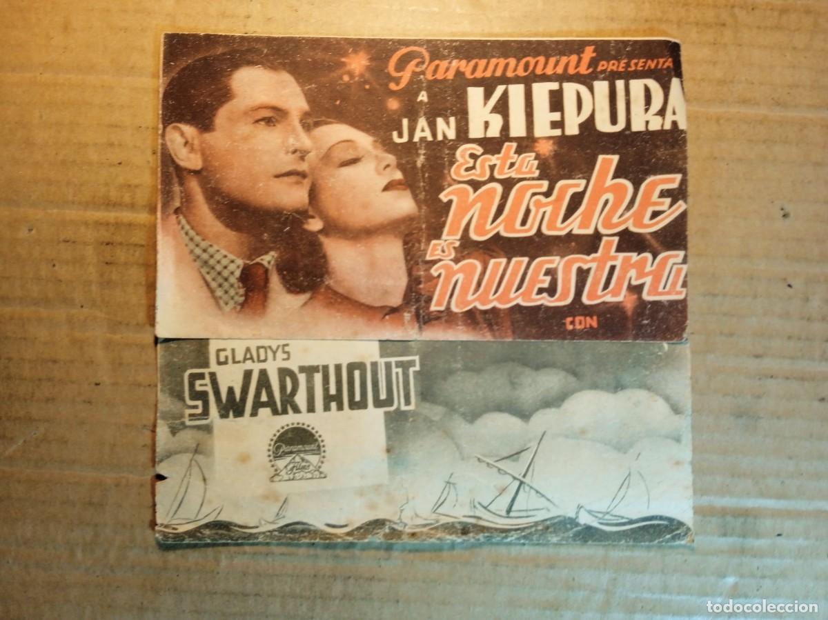  Flyers Publicitaires de films Anciens: FOLLETO DE MANO DOBLE DE LA PEL&Iacute;CULA ESTA NOCHE ES NUESTRA