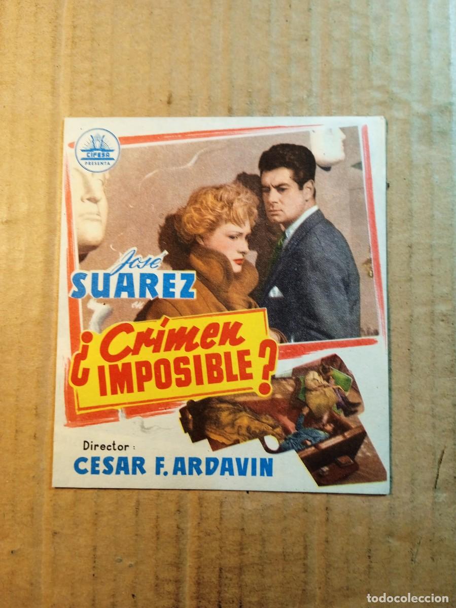  Flyers Publicitaires de films Anciens: FOLLETO DE MANO DOBLE DE LA PEL&Iacute;CULA &iquest;CRIMEN IMPOSIBLE?