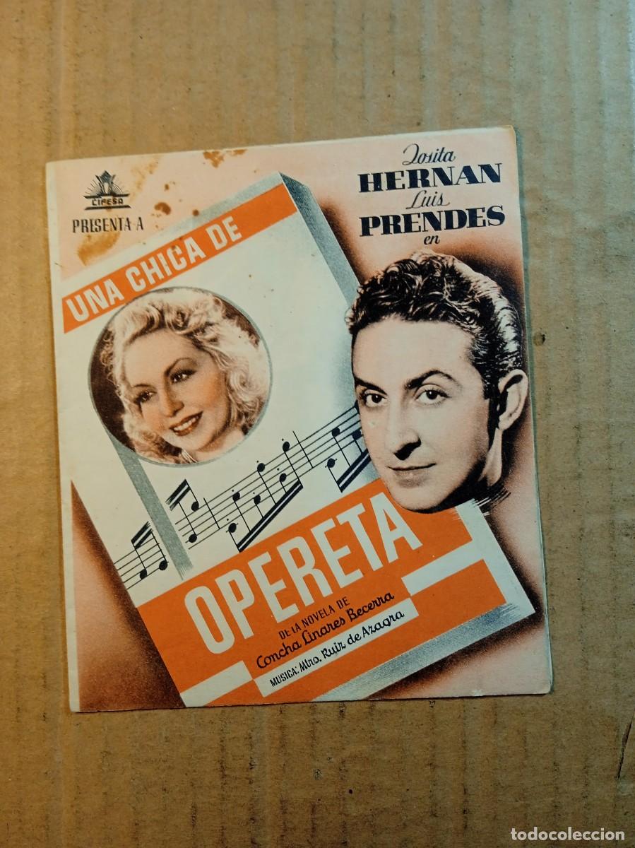  Flyers Publicitaires de films Anciens: FOLLETO DE MANO DOBLE DE LA PEL&Iacute;CULA UNA CHICA DE OPERETA