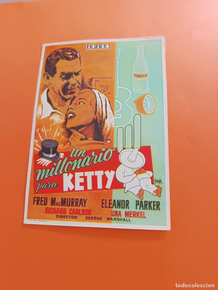 Folhetos de m&atilde;o de filmes antigos de cinema: PROGRAMA DE CINE UN MILLONARIO PARA KETTY FRED MACMURRAY