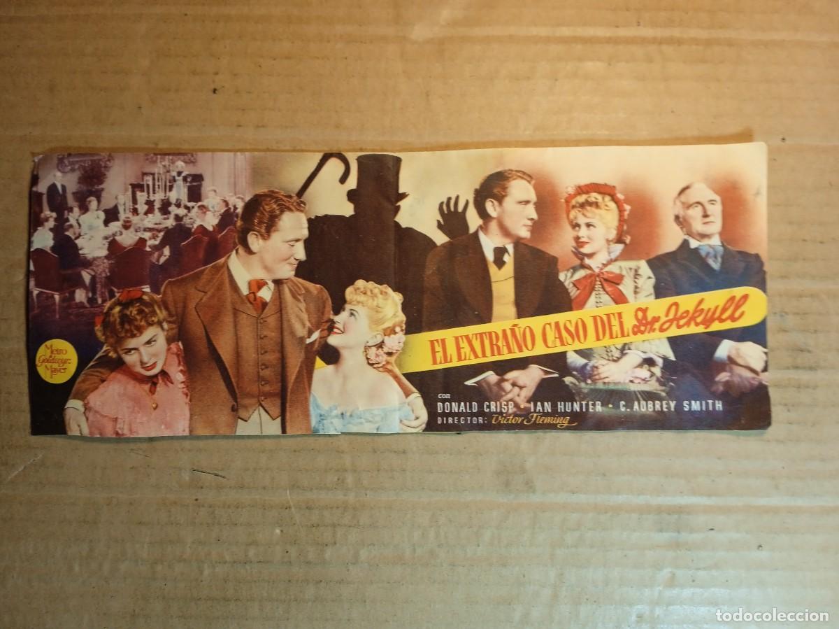  Foglietti di film di film antichi di cinema: FOLLETO DE MANO DOBLE DE LA PEL&Iacute;CULA EL EXTRA&Ntilde;O CASO DEL DR. JEKYLL