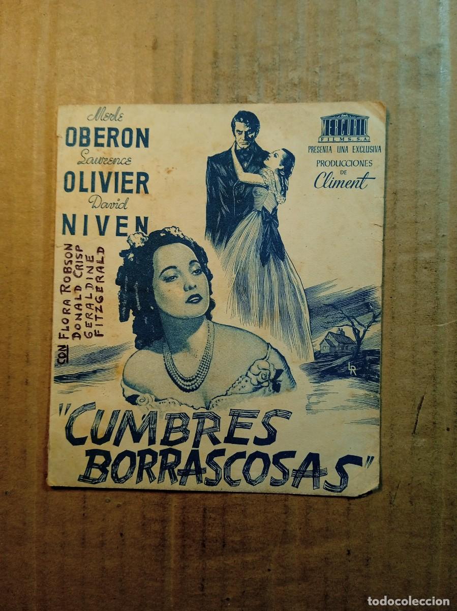 Cine: FOLLETO DE MANO DOBLE DE LA PEL&Iacute;CULA CUMBRES BORRASCOSAS