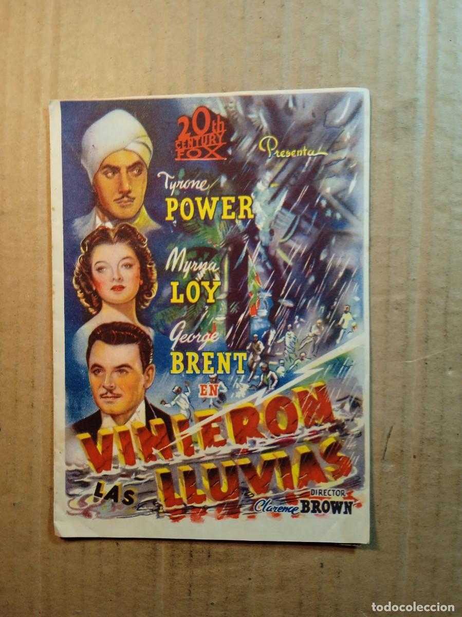  Flyers Publicitaires de films Anciens: FOLLETO DE MANO DOBLE DE LA PEL&Iacute;CULA VINIERON LAS LLUVIAS