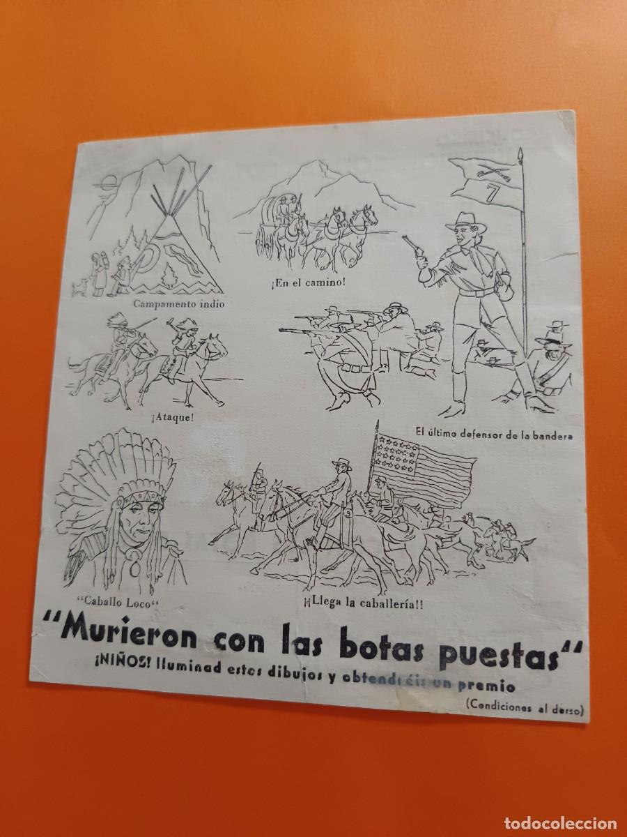 Folhetos de m&atilde;o de filmes antigos de cinema: PROGRAMA DE CINE MURIERON CON LAS BOTAS PUESTAS ERROL FLYNN