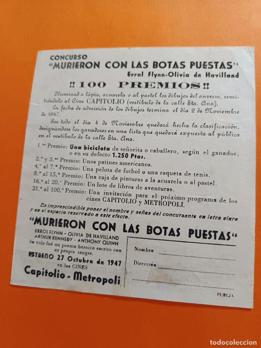Cine: PROGRAMA DE CINE MURIERON CON LAS BOTAS PUESTAS ERROL FLYNN - Foto 2