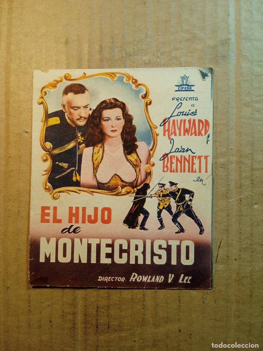 Cine: FOLLETO DE MANO DOBLE DE LA PEL&Iacute;CULA EL HIJO DE MONTECRISTO