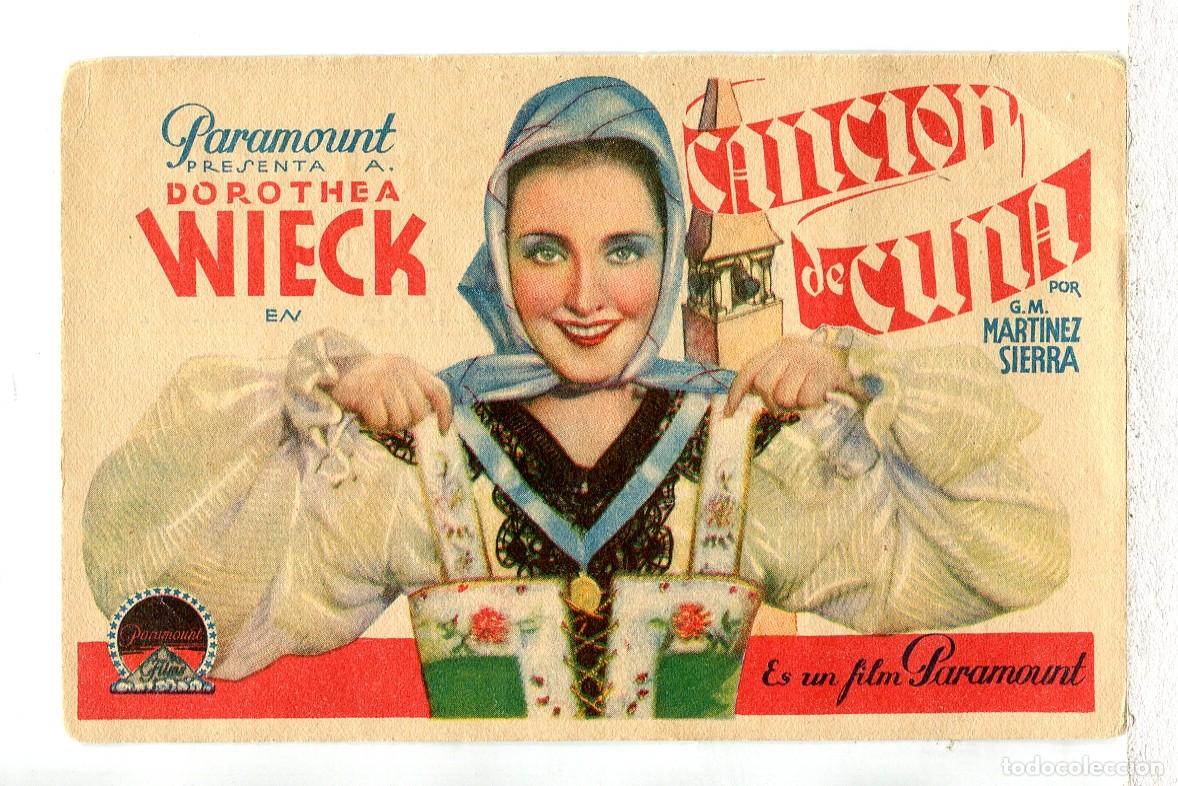 Cinema: CANCI&Oacute;N DE CUNA, con Dorothea Wieck.