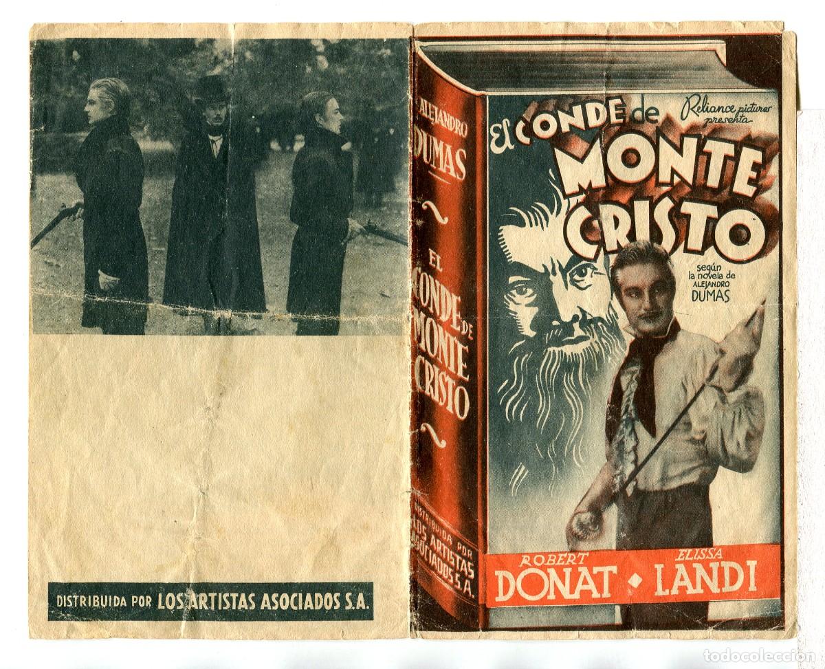  Foglietti di film di film antichi di cinema: EL CONDE DE MONTECRISTO, con Robert Donat