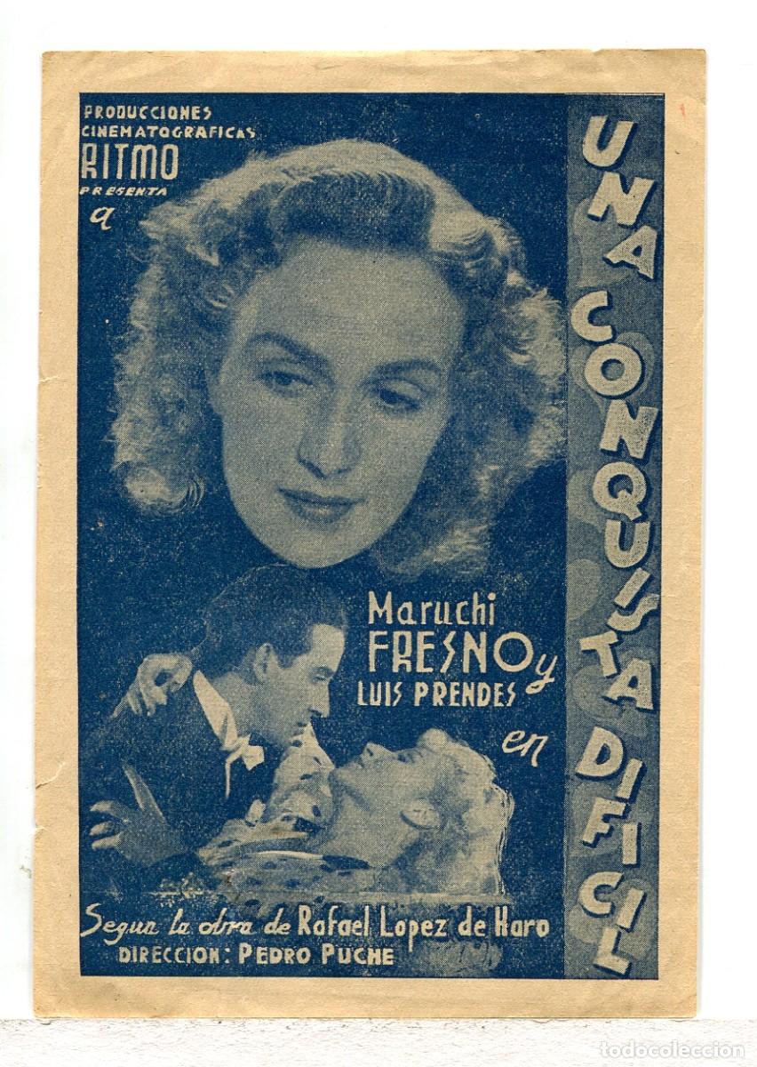  Flyers Publicitaires de films Anciens: UNA CONQUISTA DIFICIL, con Maruchi Fresno.