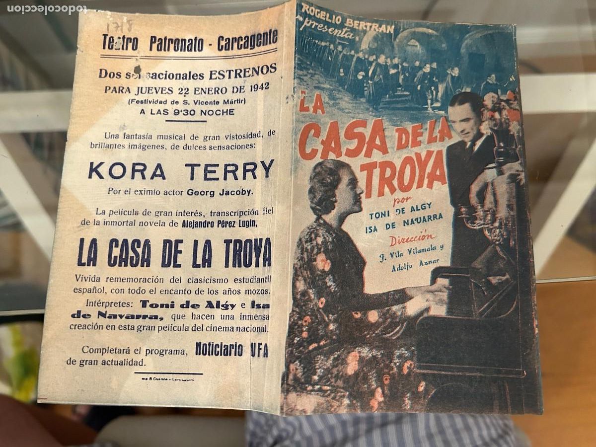 Cine: 1718 la casa de troya teatro patronato carcagente con publicidad buen estado